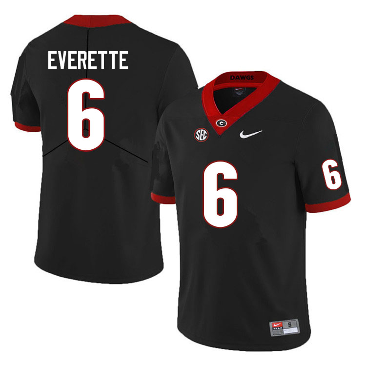Georgia Bulldogs #6 Daylen Everette College Football Jerseys Sale-Black Anniversary